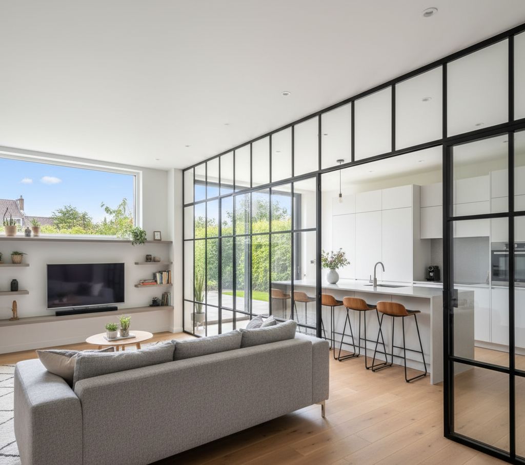 verrière cuisine maison avec porte